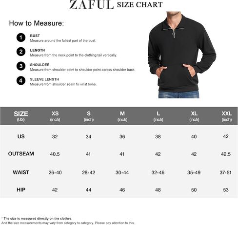 ZAFUL Mens Quarter-Zip Up Long Sleeve Sweatshirt With Pockets Loose Fit Casual Outdoor Pullover Tops in Kuwait
