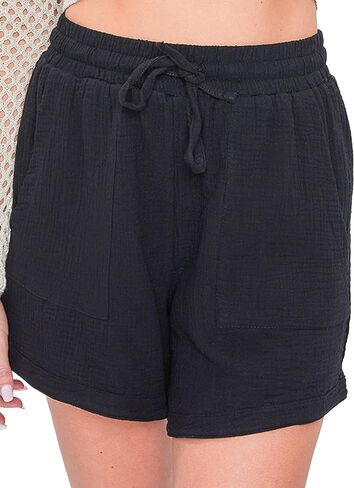 YMI Women's Double Gauze Drawstring Banded Hem Shorts Deal in Saudi Arabia