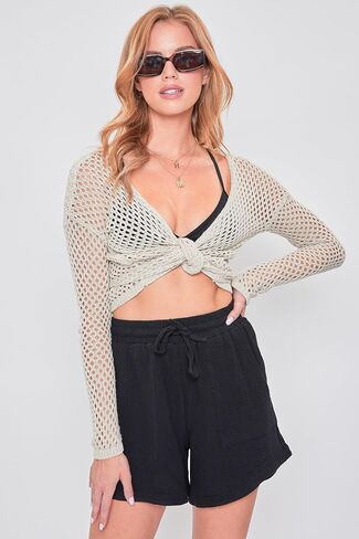YMI Women's Double Gauze Drawstring Banded Hem Shorts Deal in Saudi Arabia