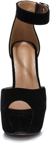 Enelauge Women's Sexy Ankle Straps Peep Toe Buckle Platform Stiletto Wedding Party High Heels Sandals in Kuwait