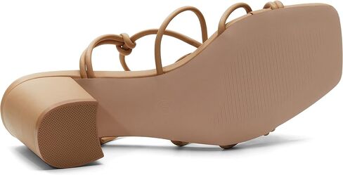 Coutgo Women's Chunky Heel Sandals Lace Up Heels Square Toe Strappy Straps Party Shoes in Saudi Arabia