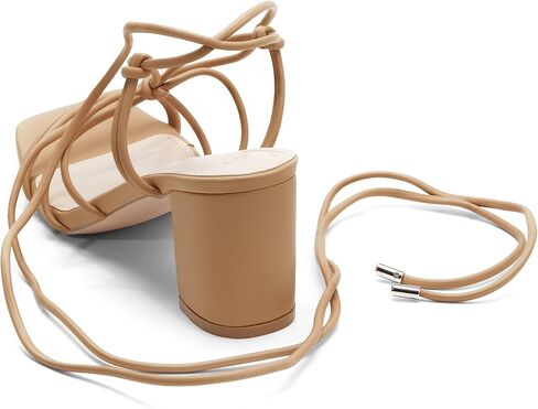 Coutgo Women's Chunky Heel Sandals Lace Up Heels Square Toe Strappy Straps Party Shoes in Saudi Arabia