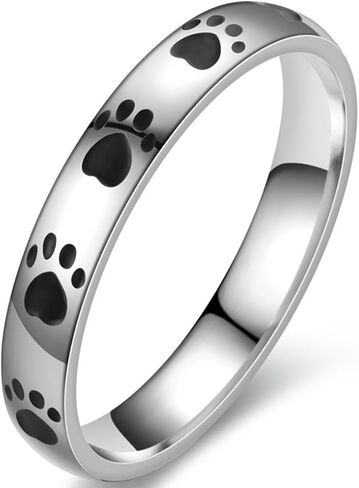 خاتم زفاف من Jude Jewellers مقاس 4 مم من الفولاذ المقاوم للصدأ على شكل مخلب الكلب وحفلات الزفاف وأعياد الميلاد in Kuwait
