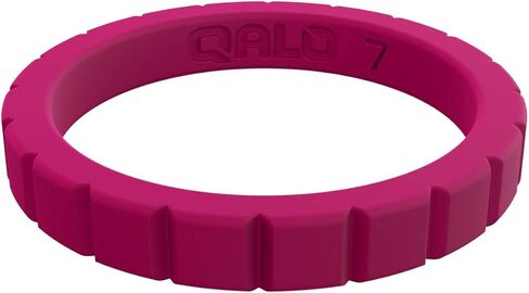 QALO Women's Rubber Silicone Ring, Step Stackable, Wedding Ring for Women, Breathable, Durable Engagement Silicone Band, 3mm Wide 2mm Thick, Multi Color in Kuwait