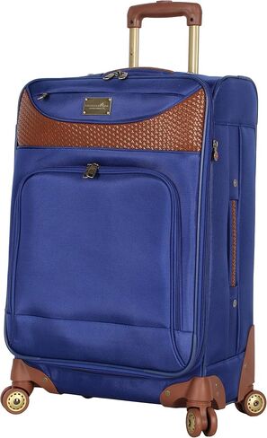 Caribbean Joe Designer Luggage Collection - Expandable 24 Inch Softside Bag - Durable Mid-sized Lightweight Checked Suitcase with 4-Rolling Spinner Wheels (Royal Blue) in Saudi Arabia