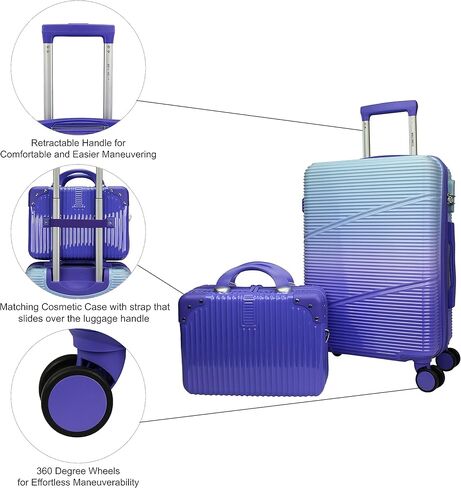 World Traveler Highways 2-Piece Hardside Carry-On Spinner Luggage Set, Brown, One_Size in Saudi Arabia
