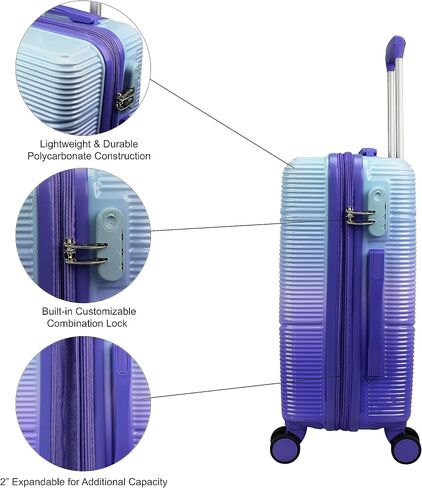 World Traveler Highways 2-Piece Hardside Carry-On Spinner Luggage Set, Brown, One_Size in Saudi Arabia