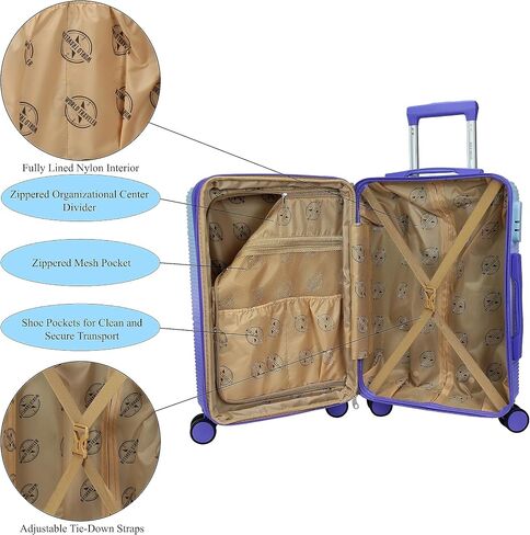 World Traveler Highways 2-Piece Hardside Carry-On Spinner Luggage Set, Brown, One_Size in Saudi Arabia