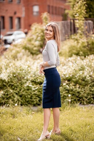 ESTEEZ Women's Pull-On Stretch Ponte Office Pencil Skirt 'Houston' in Saudi Arabia