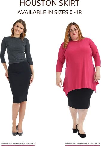 ESTEEZ Women's Pull-On Stretch Ponte Office Pencil Skirt 'Houston' in Saudi Arabia