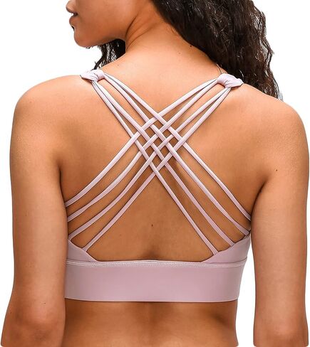 Lemedy Women Cross Back Sports Bra Fitness Yoga Strappy Longline Crop Tank Top in Saudi Arabia