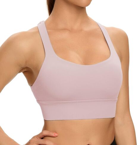 Lemedy Women Cross Back Sports Bra Fitness Yoga Strappy Longline Crop Tank Top in Saudi Arabia
