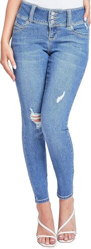 YMI Women’s Sustainable Wannabettabutt Mid Rise Skinny Jeans in Saudi Arabia