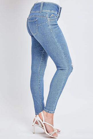 YMI Women’s Sustainable Wannabettabutt Mid Rise Skinny Jeans in Saudi Arabia