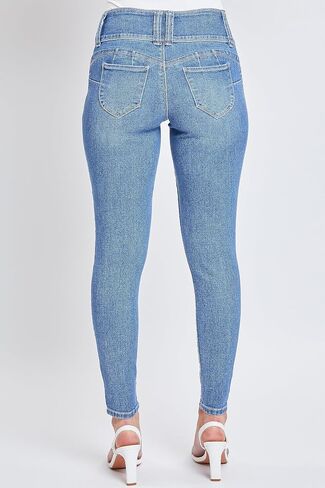 YMI Women’s Sustainable Wannabettabutt Mid Rise Skinny Jeans in Saudi Arabia