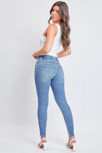 YMI Women’s Sustainable Wannabettabutt Mid Rise Skinny Jeans in Saudi Arabia