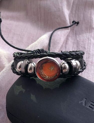 Leather Bracelet Woven Braided Muslim Allah Religions Jewelry Talisman Amulet Keep Calm Inscription in Saudi Arabia