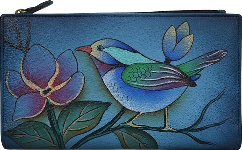 Anna by Anuschka Women Hand Painted Leather Bi-Fold Snap Wallet-Dreamy Blossoms in Saudi Arabia