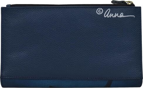 Anna by Anuschka Women Hand Painted Leather Bi-Fold Snap Wallet-Dreamy Blossoms in Saudi Arabia