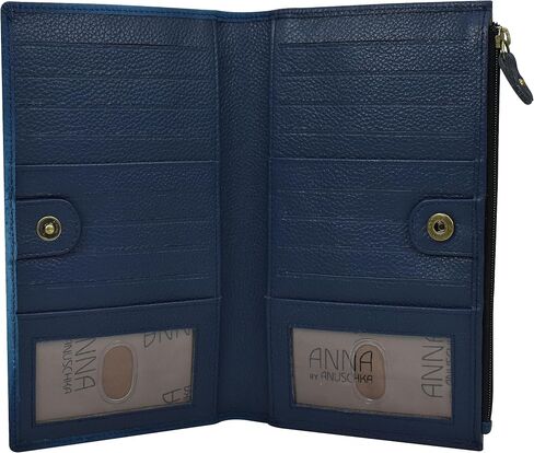 Anna by Anuschka Women Hand Painted Leather Bi-Fold Snap Wallet-Dreamy Blossoms in Saudi Arabia
