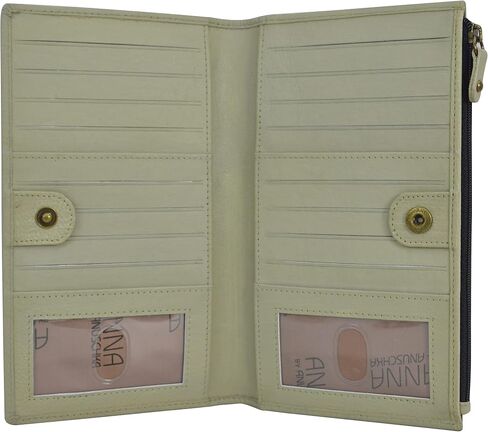 Anna by Anuschka Women Hand Painted Leather Bi-Fold Snap Wallet-Dreamy Blossoms in Saudi Arabia