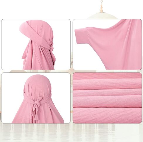 فستان صلاة إسلامي للنساء قطعتين جلباب ناعم إسلامي ماكسي عباية متواضعة ملابس صلاة العيد in Kuwait