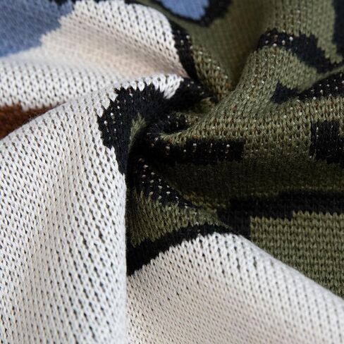 رجل خمر سترة مخططة المتضخم متماسكة الشتاء Crewneck كم طويل عارضة السترة الرجعية البلوز القمم in Saudi Arabia