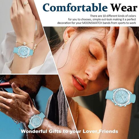 Miimall Compatible for OMEGA X SWATCH MOONSWATCH Band, Soft Silicone Sport Wristband for Women Men, Breathable Lightweight Replacement Strap Bracelet for OMEGA X SWATCH BIOCERAMIC MOONSWATCH in Saudi Arabia