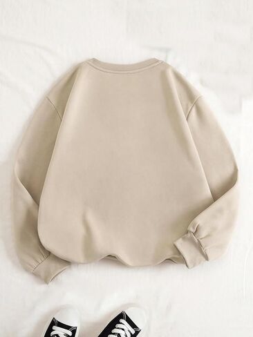 SOLY HUX Sweatshirt for Women Letter Graphic Long Sleeve Drop Shoulder Crewneck Pullover Tops in Saudi Arabia