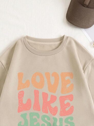SOLY HUX Sweatshirt for Women Letter Graphic Long Sleeve Drop Shoulder Crewneck Pullover Tops in Saudi Arabia