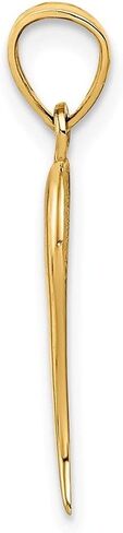Diamond2Deal 14k Yellow Gold Italian Horn Pendant Gift for Women (L- 22.21 mm W- 4.6 mm) in Saudi Arabia