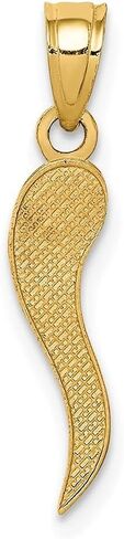 Diamond2Deal 14k Yellow Gold Italian Horn Pendant Gift for Women (L- 22.21 mm W- 4.6 mm) in Saudi Arabia