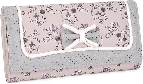 محفظة UTO للنساء ذات سعة كبيرة وحامل بطاقات على شكل زهرة على شكل فيونكة وحقيبة هاتف وجيب بسحاب للفتيات ومحفظة قابض in Kuwait