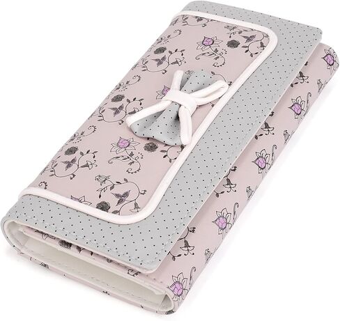 محفظة UTO للنساء ذات سعة كبيرة وحامل بطاقات على شكل زهرة على شكل فيونكة وحقيبة هاتف وجيب بسحاب للفتيات ومحفظة قابض in Kuwait