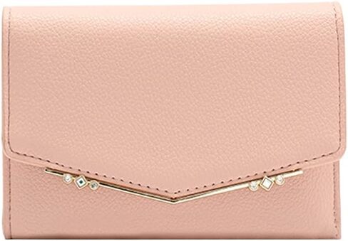 محفظة Sunwel Fashion النسائية ثلاثية الطي مع نافذة لبطاقة الهوية وفتحات لبطاقات الائتمان وسحاب ومحفظة صغيرة للعملات المعدنية مع أحجار كريمة (أسود) in Kuwait