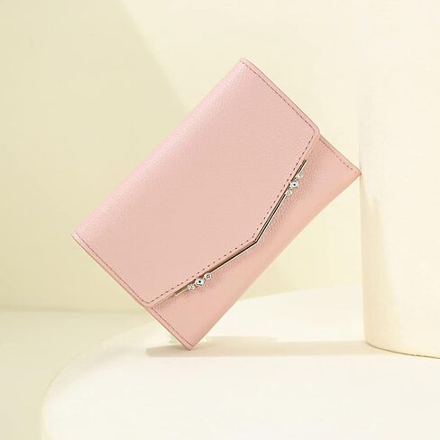 محفظة Sunwel Fashion النسائية ثلاثية الطي مع نافذة لبطاقة الهوية وفتحات لبطاقات الائتمان وسحاب ومحفظة صغيرة للعملات المعدنية مع أحجار كريمة (أسود) in Kuwait