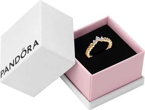 Pandora Regal Swirl Tiara Ring - خاتم مهيب للنساء - هدية لها - مجوهرات للنساء - زركونيا مكعب شفاف - مع صندوق هدية in Saudi Arabia