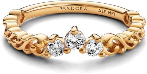 Pandora Regal Swirl Tiara Ring - خاتم مهيب للنساء - هدية لها - مجوهرات للنساء - زركونيا مكعب شفاف - مع صندوق هدية in Saudi Arabia