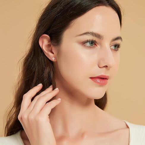 Mameloly 925 فضة استرليني آخر أقراط للنساء لذيذ السداسية النجمي مكعب زركونيا تشيكوسلوفاكيا وأقراط هيبوالرجينيك in Kuwait