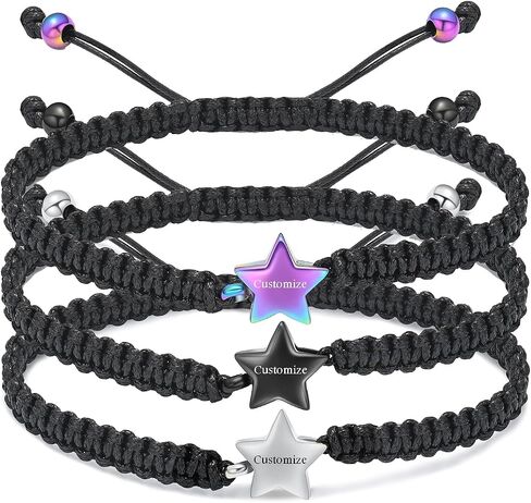 XSMZB Star Cremation Bracelet for Ashes Stainless Steel Urn Adjustable Braided Rope Bangle Keepsake Human Pet Ashes Holder for Memorial Gift Women Men in Saudi Arabia