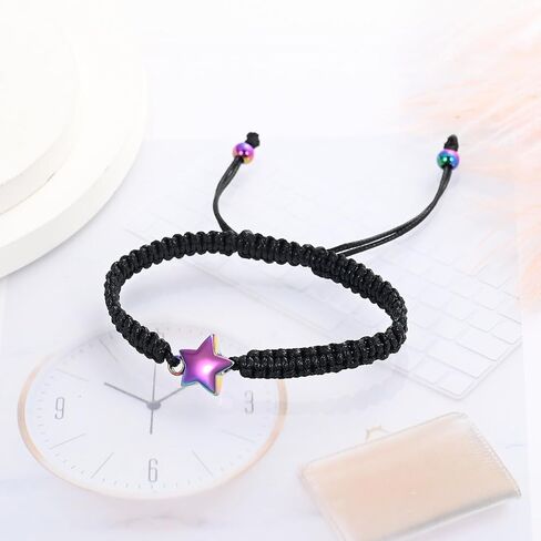 XSMZB Star Cremation Bracelet for Ashes Stainless Steel Urn Adjustable Braided Rope Bangle Keepsake Human Pet Ashes Holder for Memorial Gift Women Men in Saudi Arabia