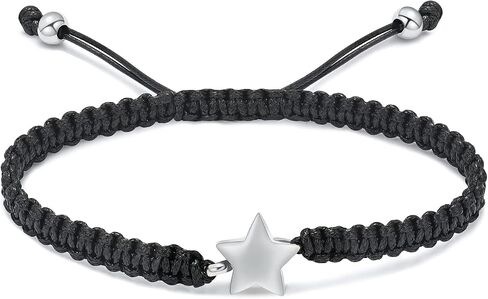 XSMZB Star Cremation Bracelet for Ashes Stainless Steel Urn Adjustable Braided Rope Bangle Keepsake Human Pet Ashes Holder for Memorial Gift Women Men in Saudi Arabia