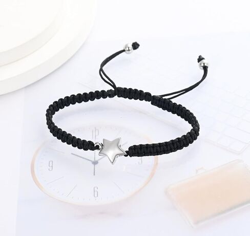 XSMZB Star Cremation Bracelet for Ashes Stainless Steel Urn Adjustable Braided Rope Bangle Keepsake Human Pet Ashes Holder for Memorial Gift Women Men in Saudi Arabia