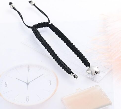 XSMZB Star Cremation Bracelet for Ashes Stainless Steel Urn Adjustable Braided Rope Bangle Keepsake Human Pet Ashes Holder for Memorial Gift Women Men in Saudi Arabia