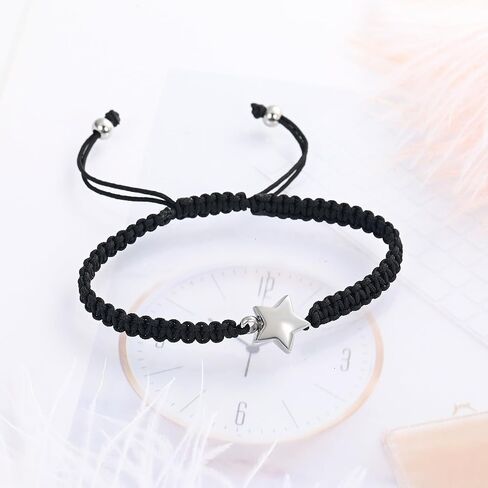 XSMZB Star Cremation Bracelet for Ashes Stainless Steel Urn Adjustable Braided Rope Bangle Keepsake Human Pet Ashes Holder for Memorial Gift Women Men in Saudi Arabia