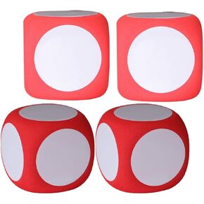 SEWACC 4pcs DIY Blank Dice Dry Erase Dice Large Foam Dice 6cm Education Blank Dice and Labels Wipe Off Dice Cubic Dice Portable Cleanable Write On Dice Diy Sticker and Math Teaching