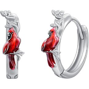 أقراط CRMAD كاردينال للنساء من الفضة الإسترلينية أقراط كاردينال مجوهرات الطيور هدية كاردينال حمراء للفتيات in Kuwait