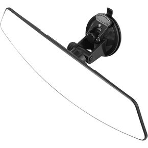 Car Rear View Mirror with Adjustable Suction Cup,Wide Angle Reduce Blind Spots 12.6inch HD Universal Panoramic Interior Rearview Mirror for Cars,SUVs,Trucks,Vehicles White