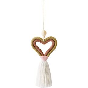 بوهو الحب القلب سحر السيارة اليدوية النفط العطرية سيارة الناشر سيارة شنقا الملحقات سيارة مرآة الرؤية الخلفية الديكور مع الخرز الخشبي لديكور المنزل السيارة (القهوة) in Kuwait