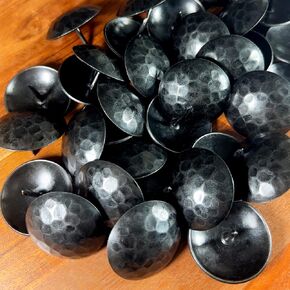 50 Pack - 1.25 Inch Iron Clavos - Decorative Nails - Black - Upholstery Tacks - Clavos - Antique Decorative Rustic Accent for Wood, Decorative Door Studs, Farm Barn Door, Furniture Nails